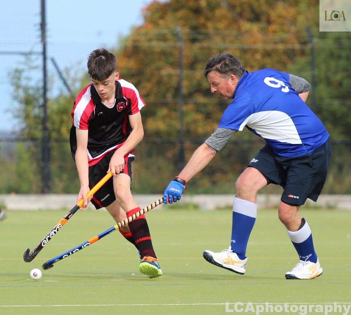 K Sport hockey player playing a game vs Folkestone