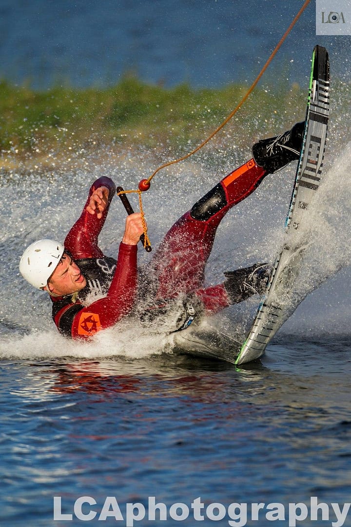 A competitor in the Ropes & Wires competition at Box End Park, Bedfordshire