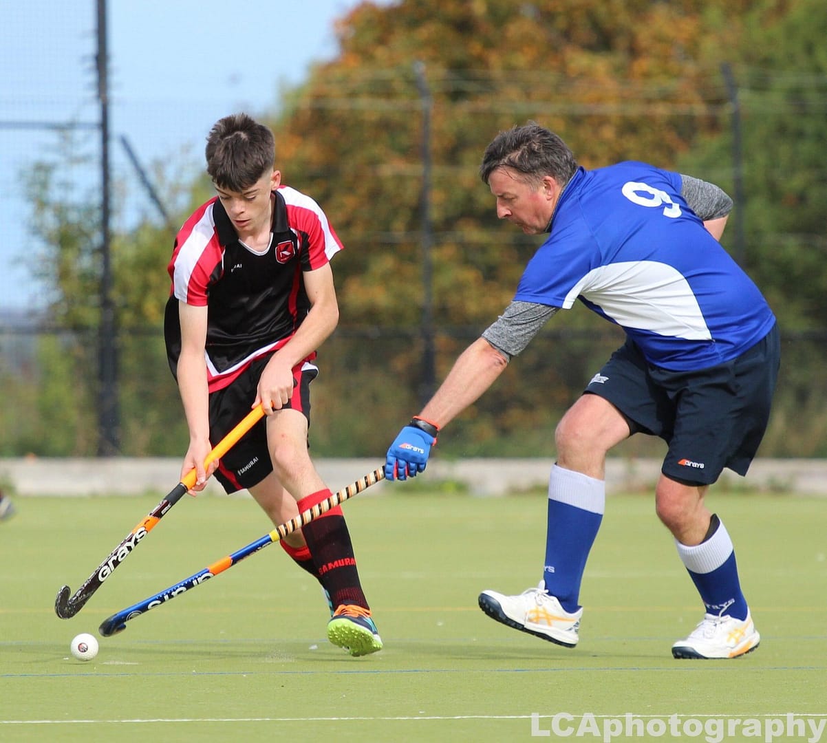 K Sport hockey player playing a game vs Folkestone