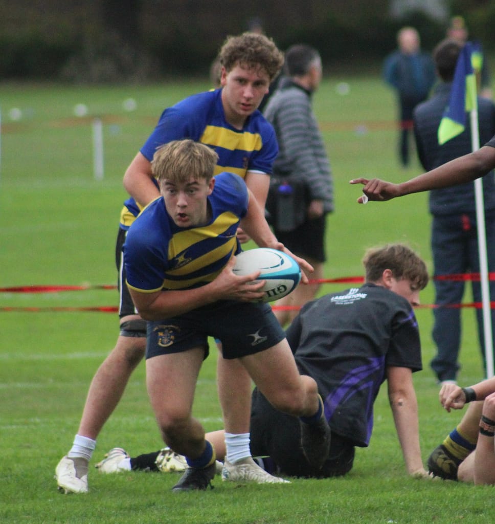 A Rugby player with a ball in Chislehurst